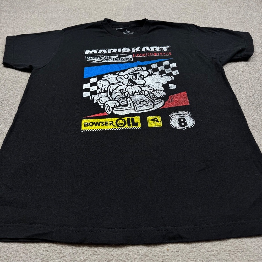 Mario Kart Graphic T Shirt Men's Size L Black Short Sleeve Crew Neck Nintendo - Picture 3 of 7